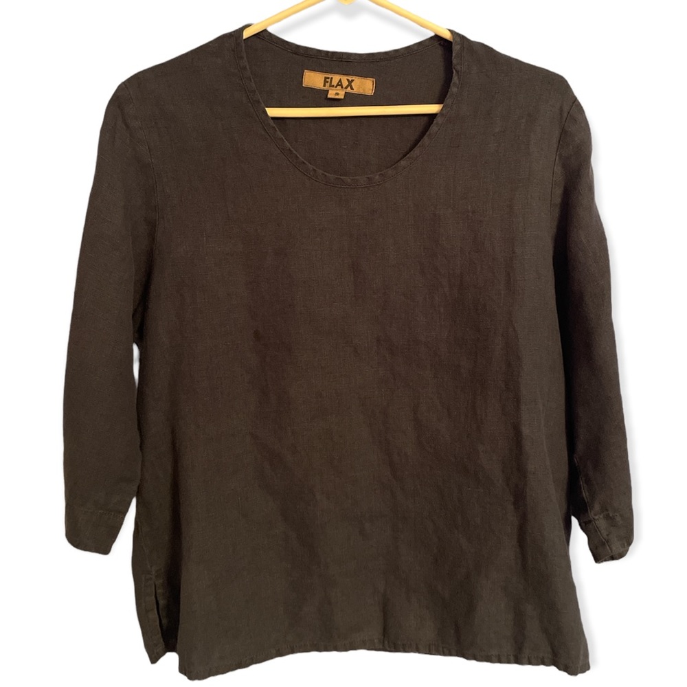 Dark navy Flax blouse